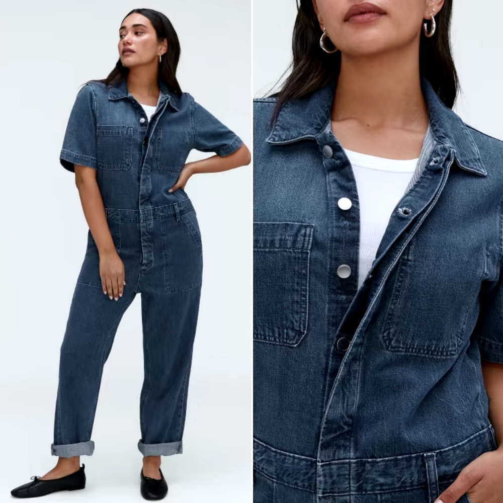 🆕️ Everlane The Supersoft Jean Coveralls in Dark Blue Wash